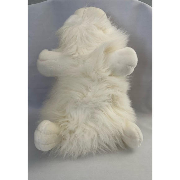 Vintage Chrisha Playful Plush Giant rabbit white bunny 17" 1988 Pink eyes - Picture 7 of 13